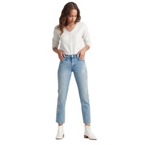 Lucky Brand Sienna Slim Relaxed Fit Floral Embroidered Boyfriend Jeans